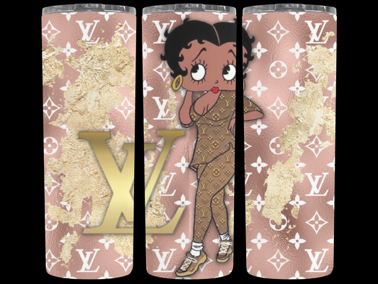 Rose Gold Betty Boop LV Tumbler