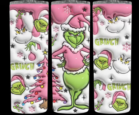 Grinch Pink Drip Tumbler