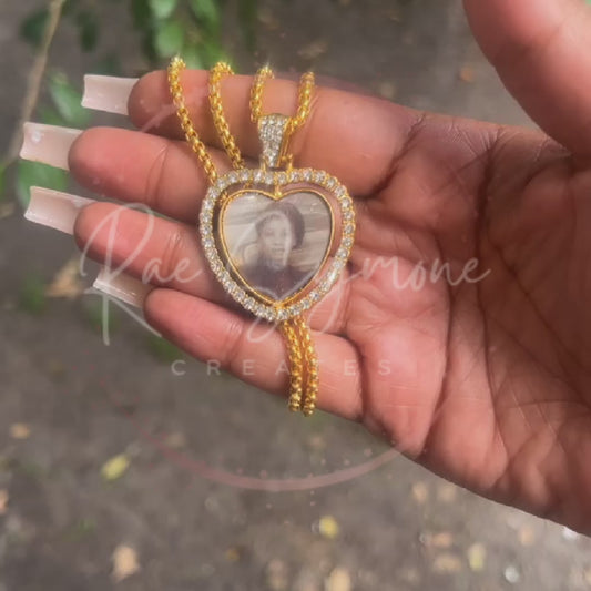 Double Side Heart Charm Necklace